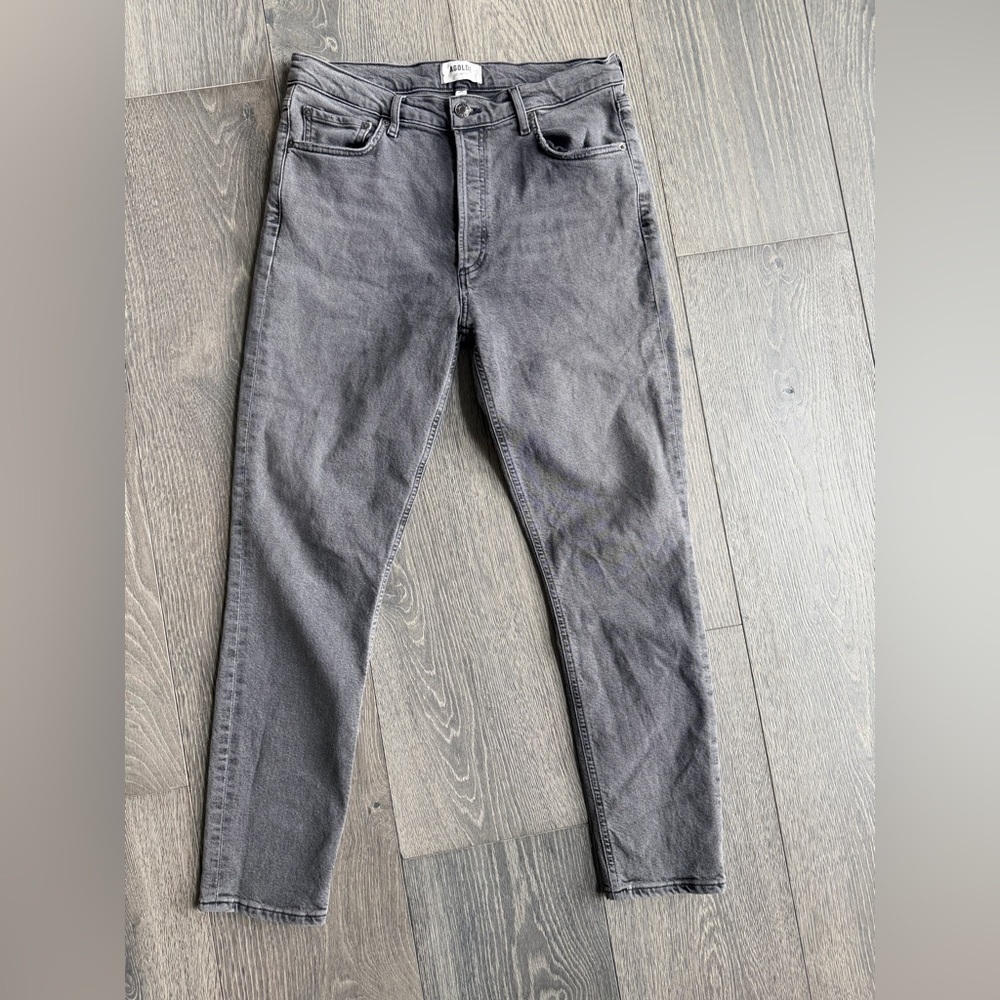 AGOLDE Nico High Rise Slim Jean in Washed Black Size 29
